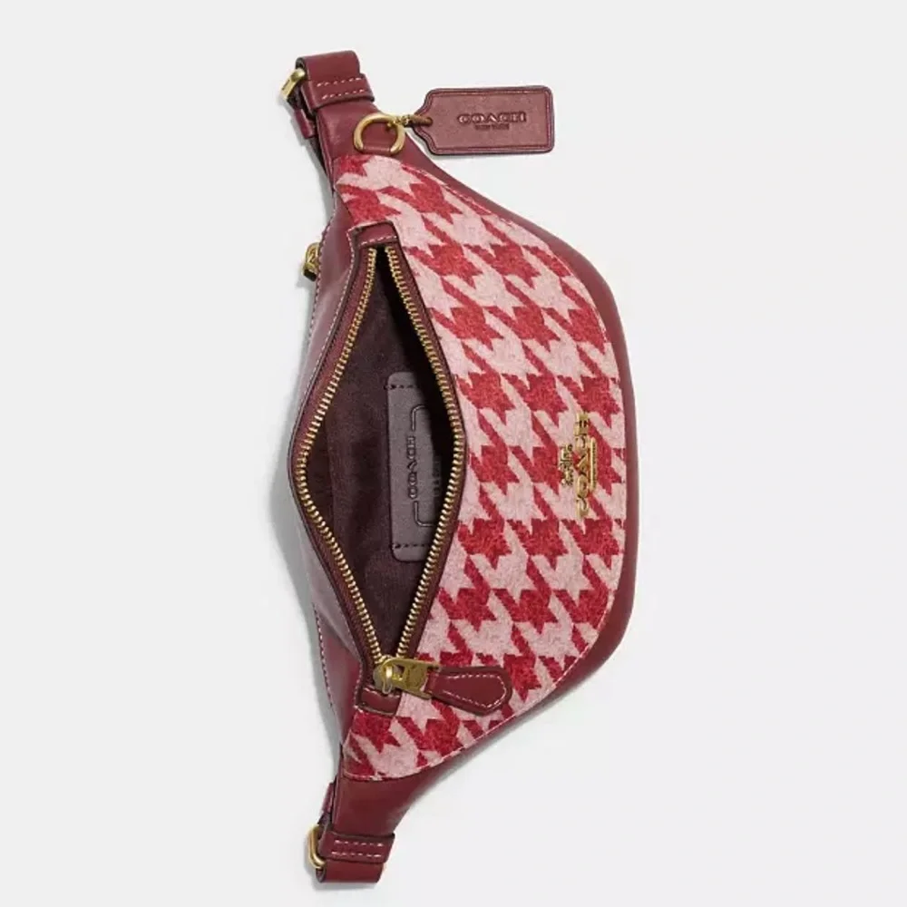 COACH Leather Warren Bag - Houndstooth Print